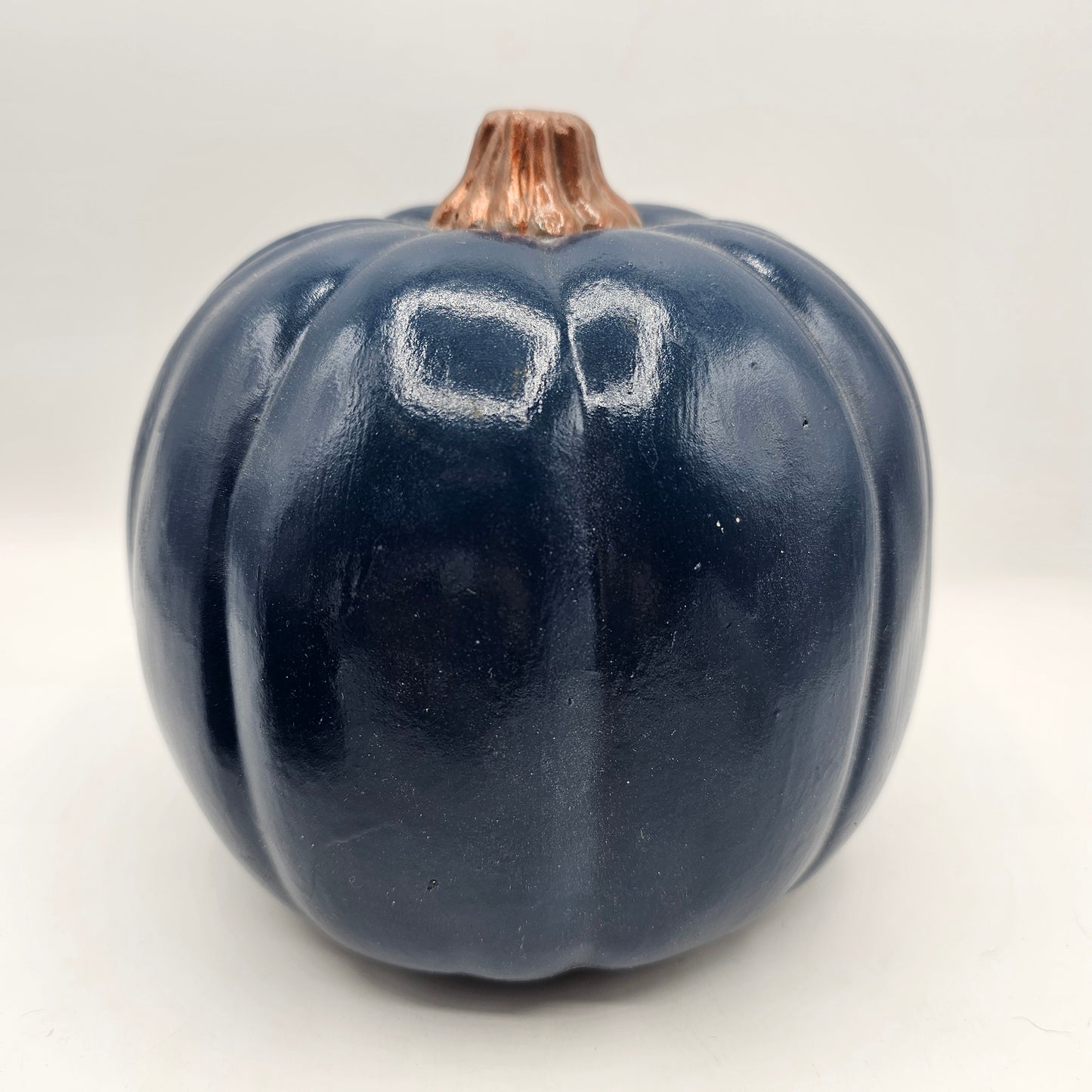 Blue Plastic "Gather" Decorative Pumpkin