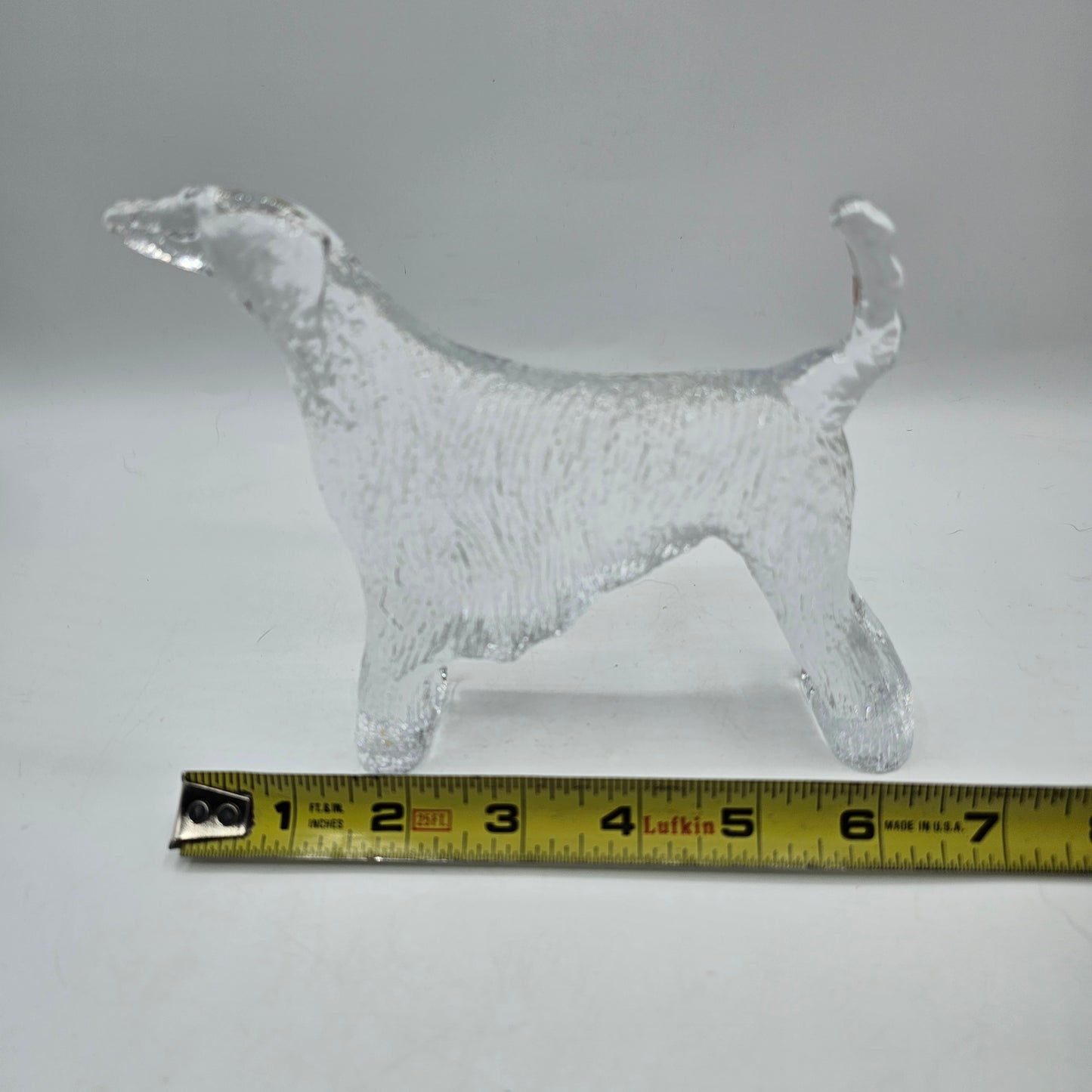 Vintage Kosta Boda Glass Crystal Afghan Hound Dog Paperweight
