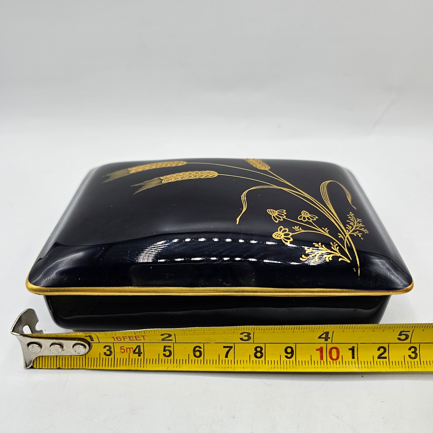 Vintage Alka Bavaria Fine Kobalt Porcelain Rectangular Trinket Box
