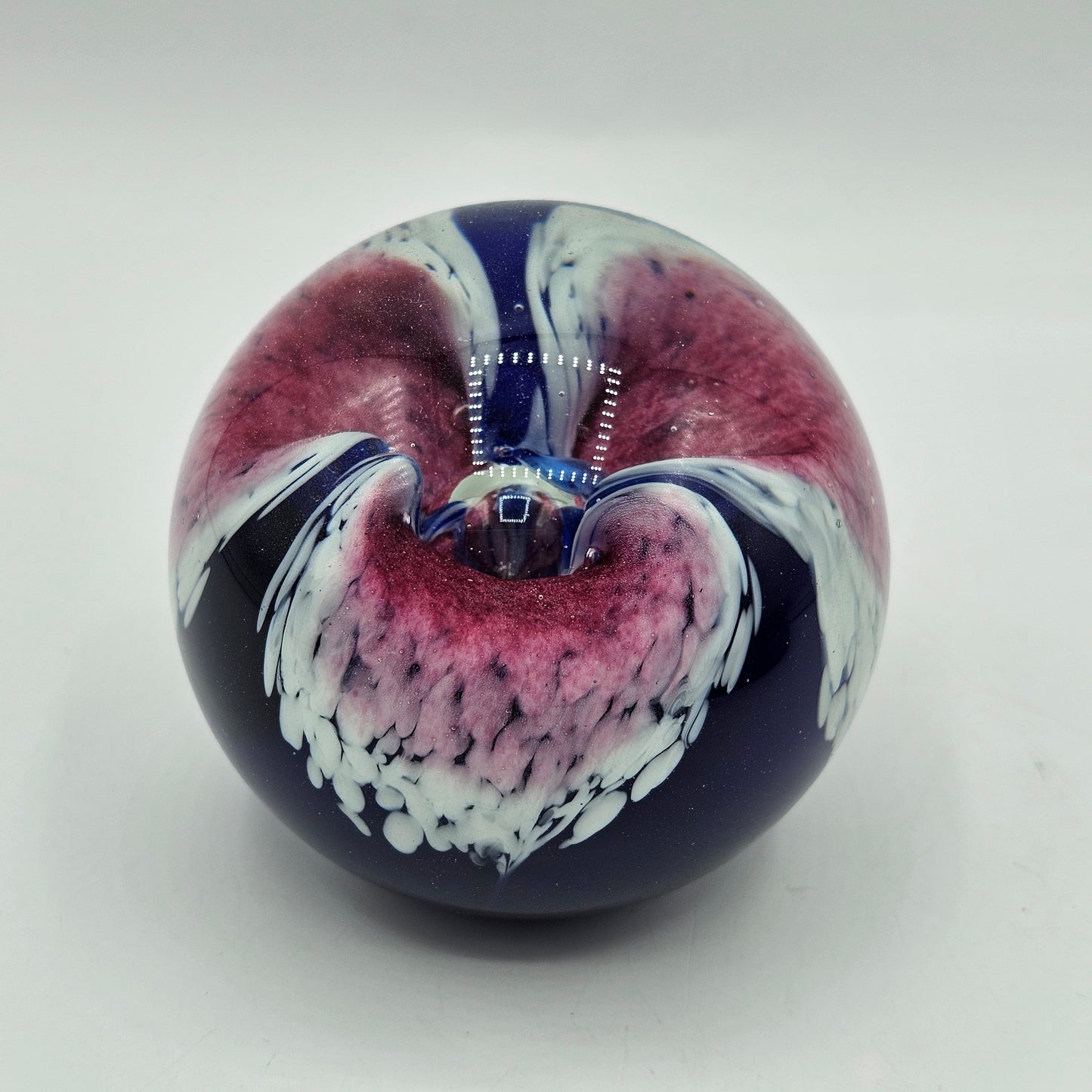 Glass Eye Studio Artisan Glass Floral Paperweight - Signed
