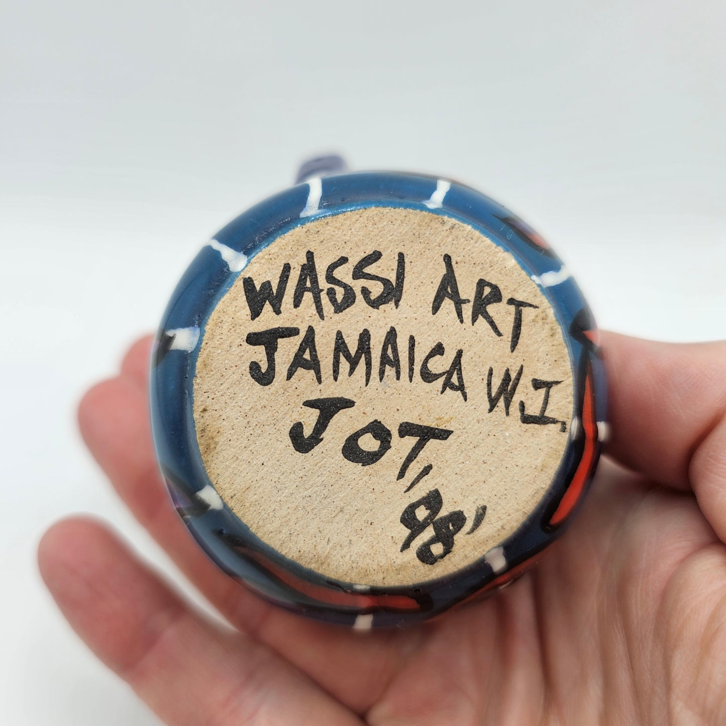Hand Painted Pitcher Figurine by Wassi Art, Jamaica 1998