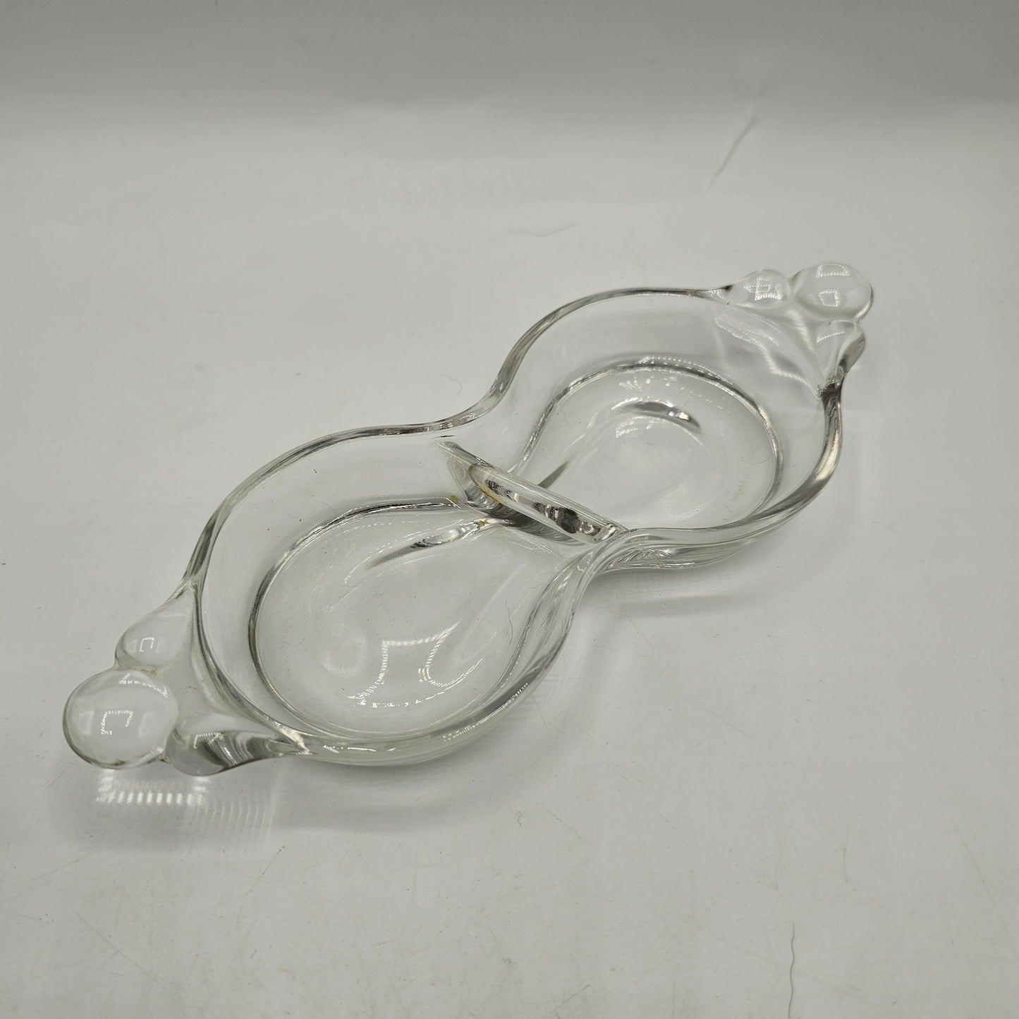 Vintage Glass Teardrop Divided Dish