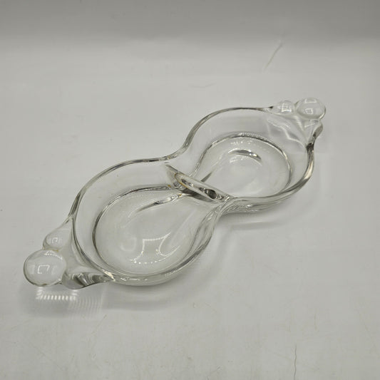 Vintage Glass Teardrop Divided Dish