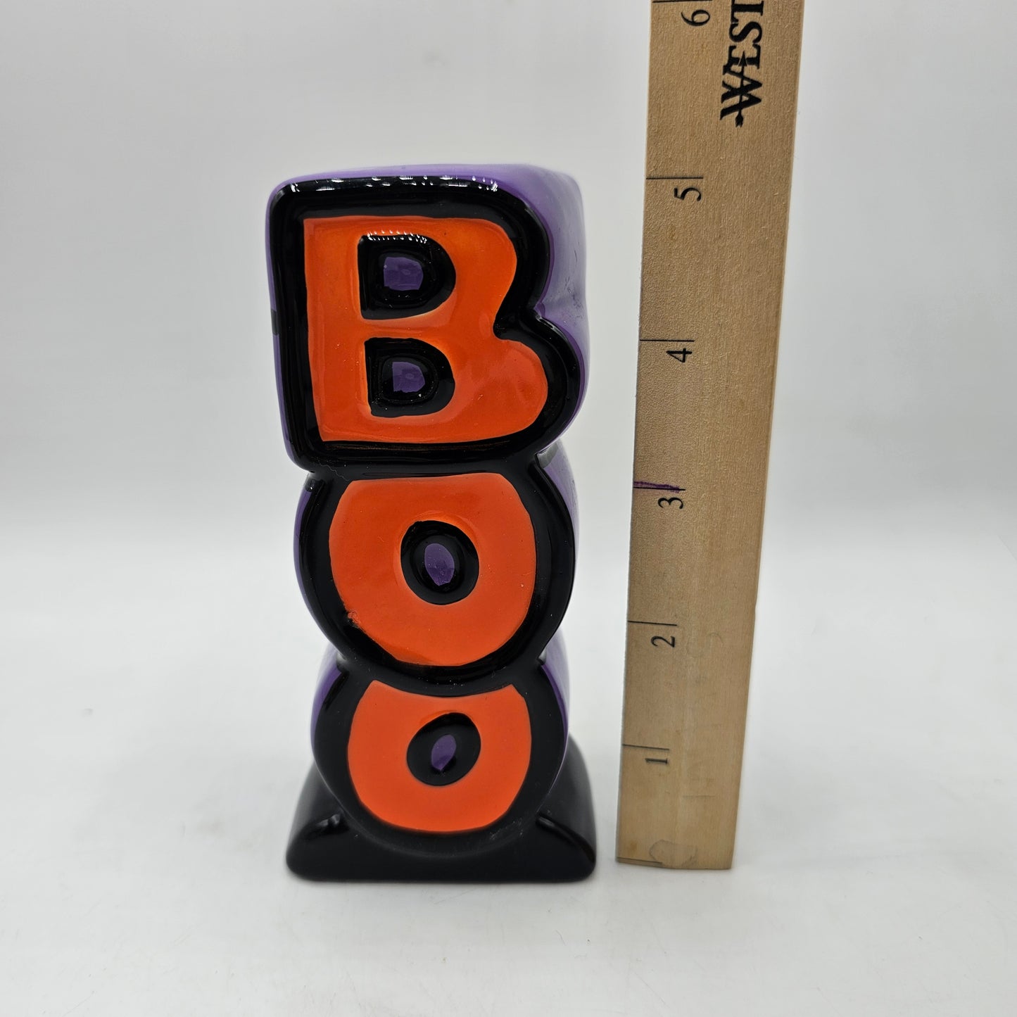 Ceramic "Boo" Taper Candle Holder