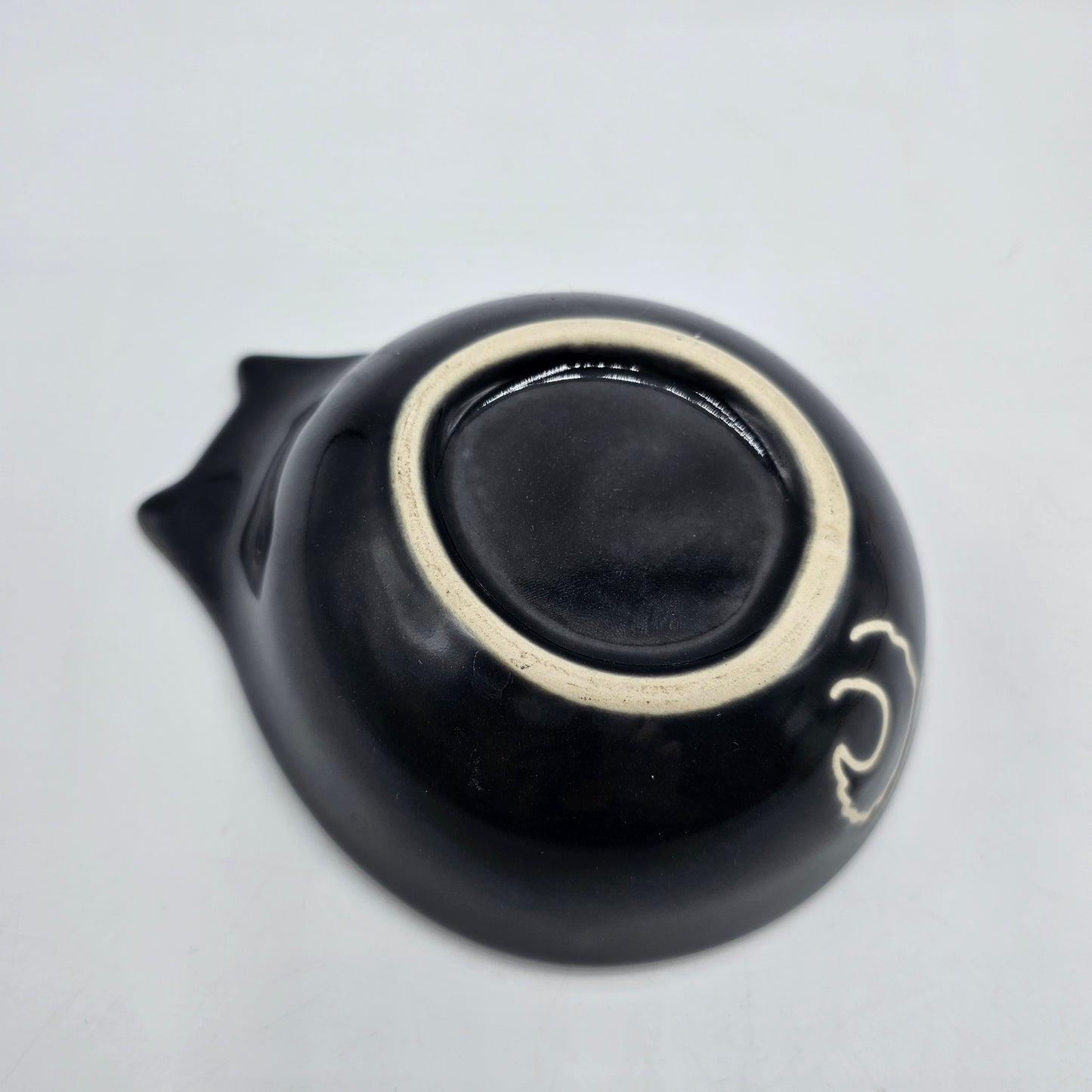 Black Cat Glazed Ceramic Trinket or Sauce Dish