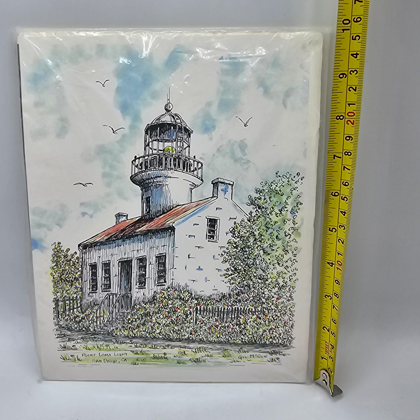 Point Loma Lighthouse - San Diego Matted Print - Gil McCue - 8" x 10"