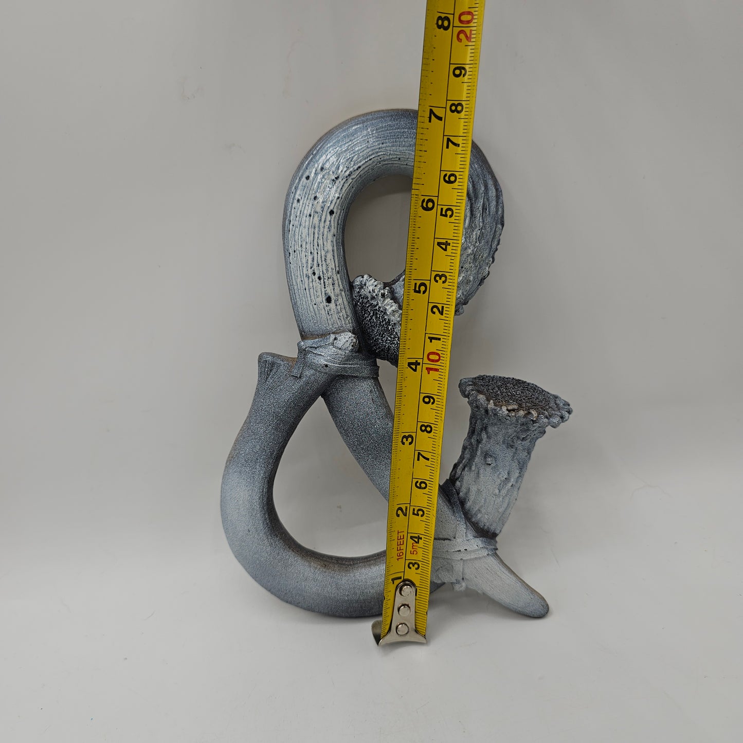 Silver Resin Antler Ampersand Wall Decor with Hook for Hanging