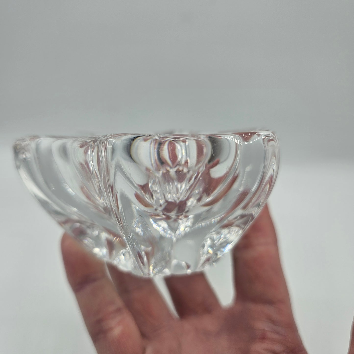 Vintage Daum of France Crystal Trinket Bowl or Candy Dish - Etched Signature