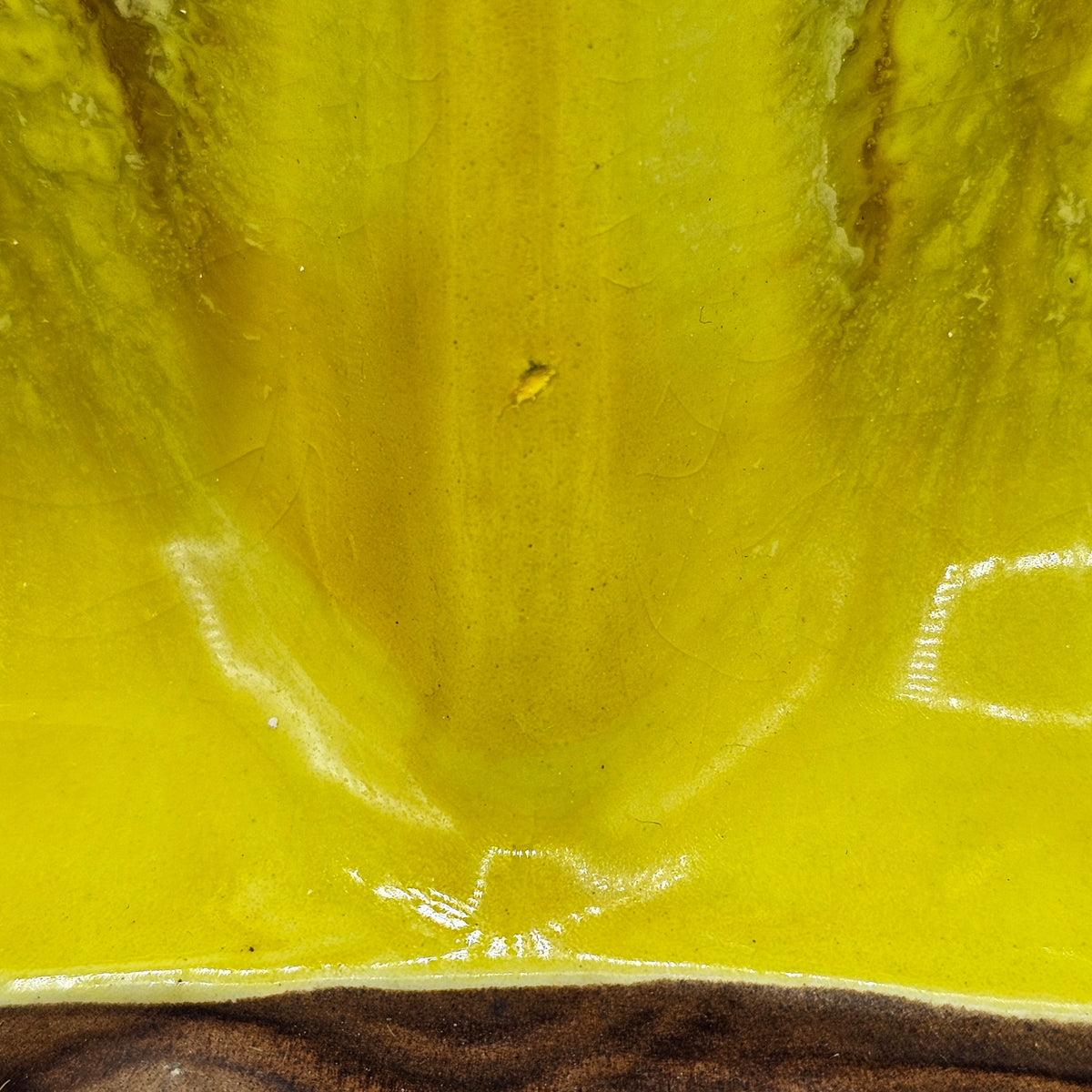 Treasure Craft Vintage Divided Ceramic Serving Tray with Grape Motif and Yellow Drip Glaze