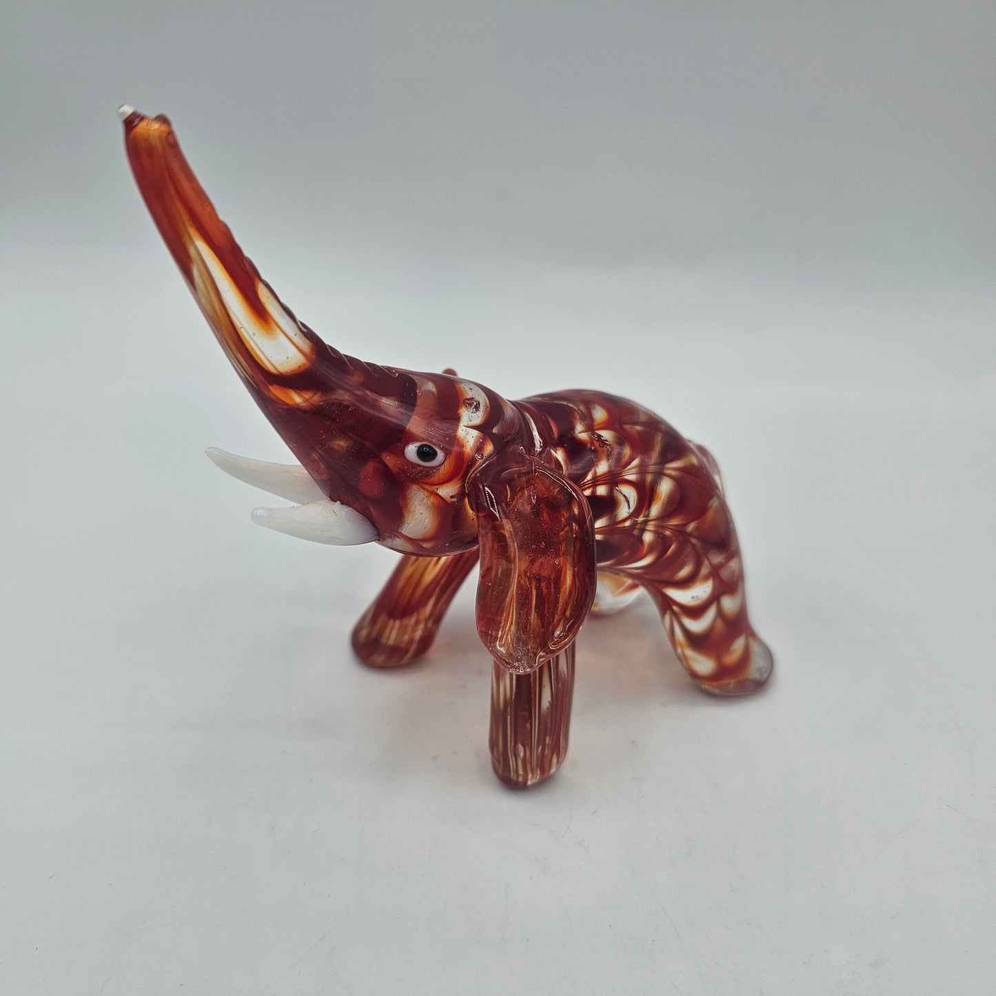 Lenox Art Glass Swirled Elephant Figurine - Red