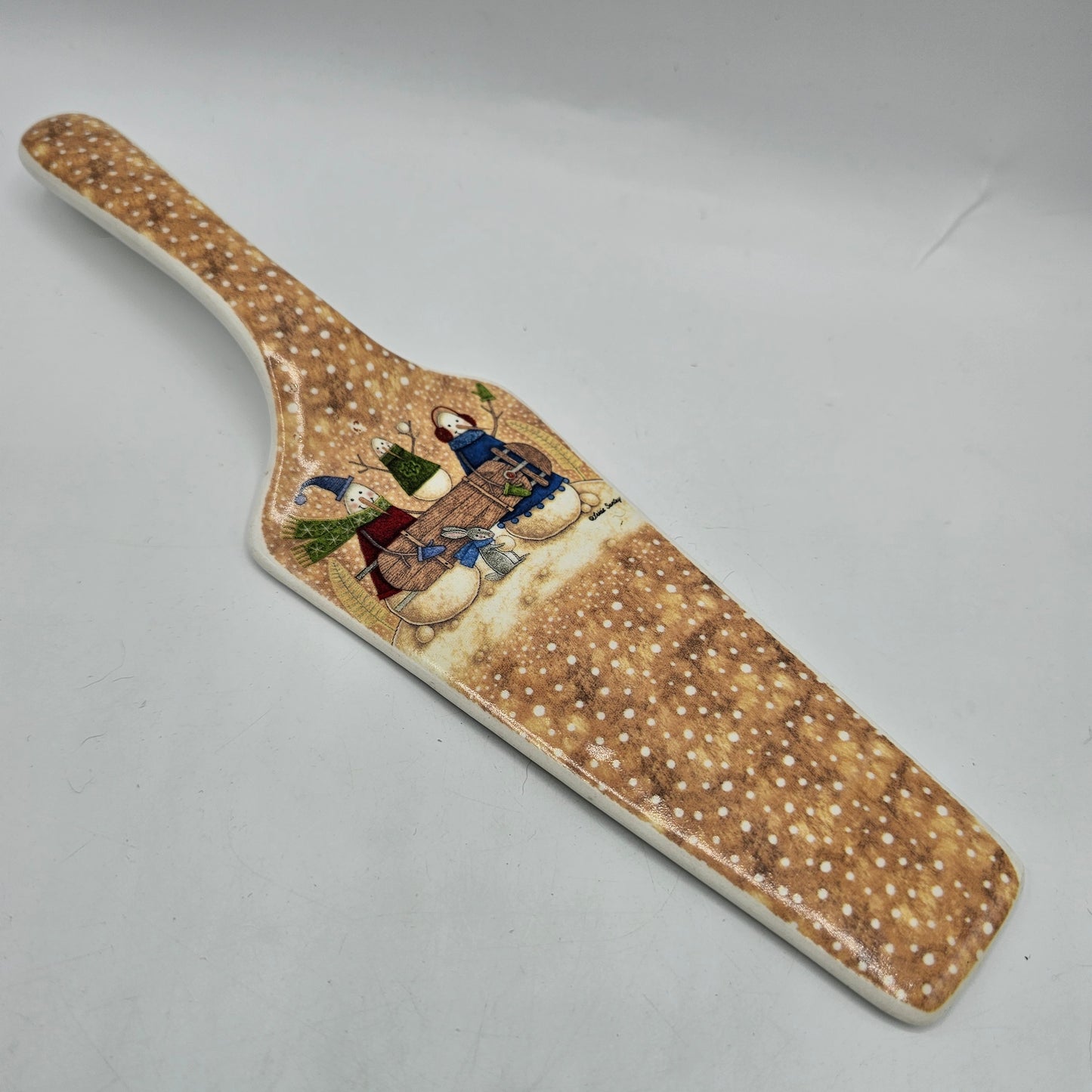 Ceramic Christmas Snowman Cake / Pie Slice