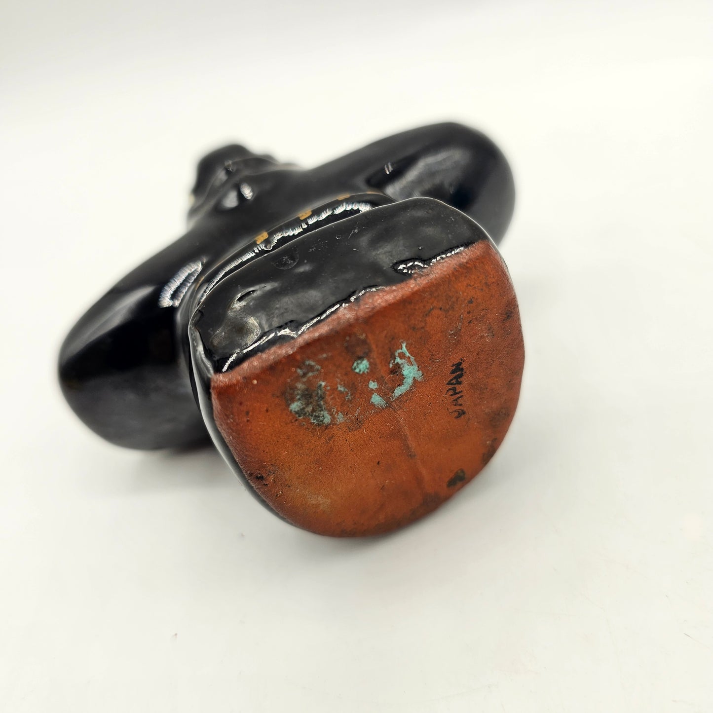 Vintage Redware Black Elephant Ashtray