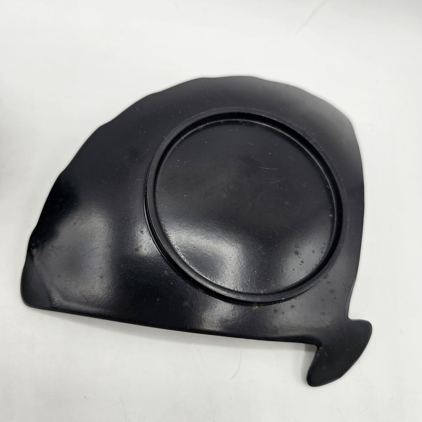 Black Laquerware Fan Asian Sauce Dishes - Set of 5