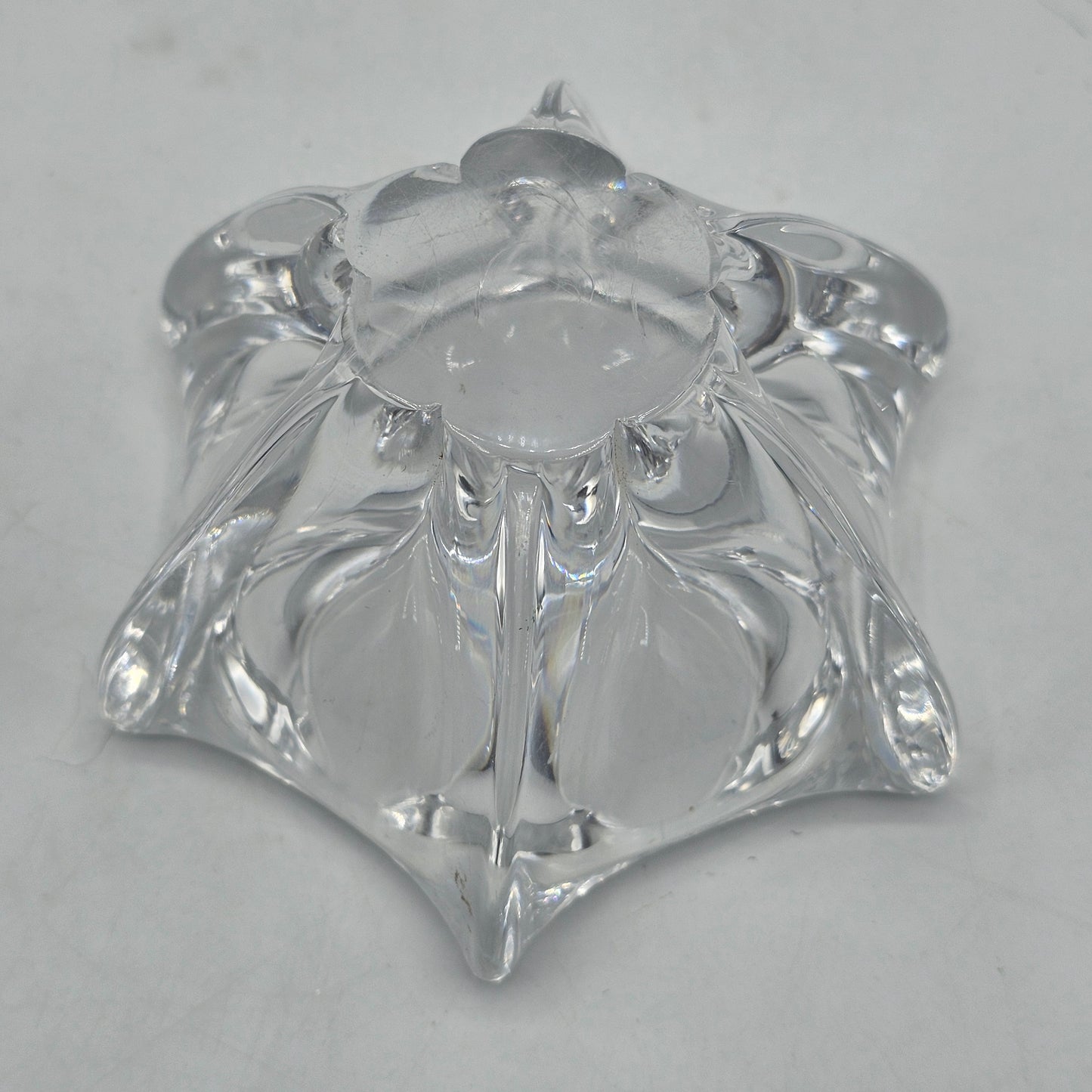Vintage Daum of France Crystal Trinket Bowl or Candy Dish - Etched Signature