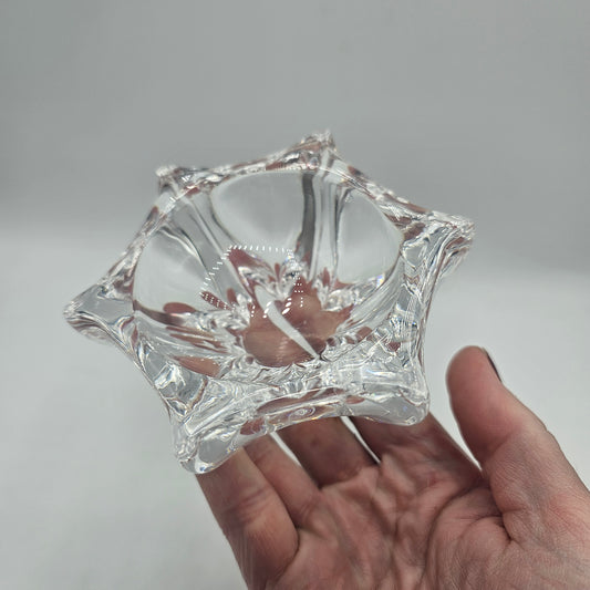 Vintage Daum of France Crystal Trinket Bowl or Candy Dish - Etched Signature