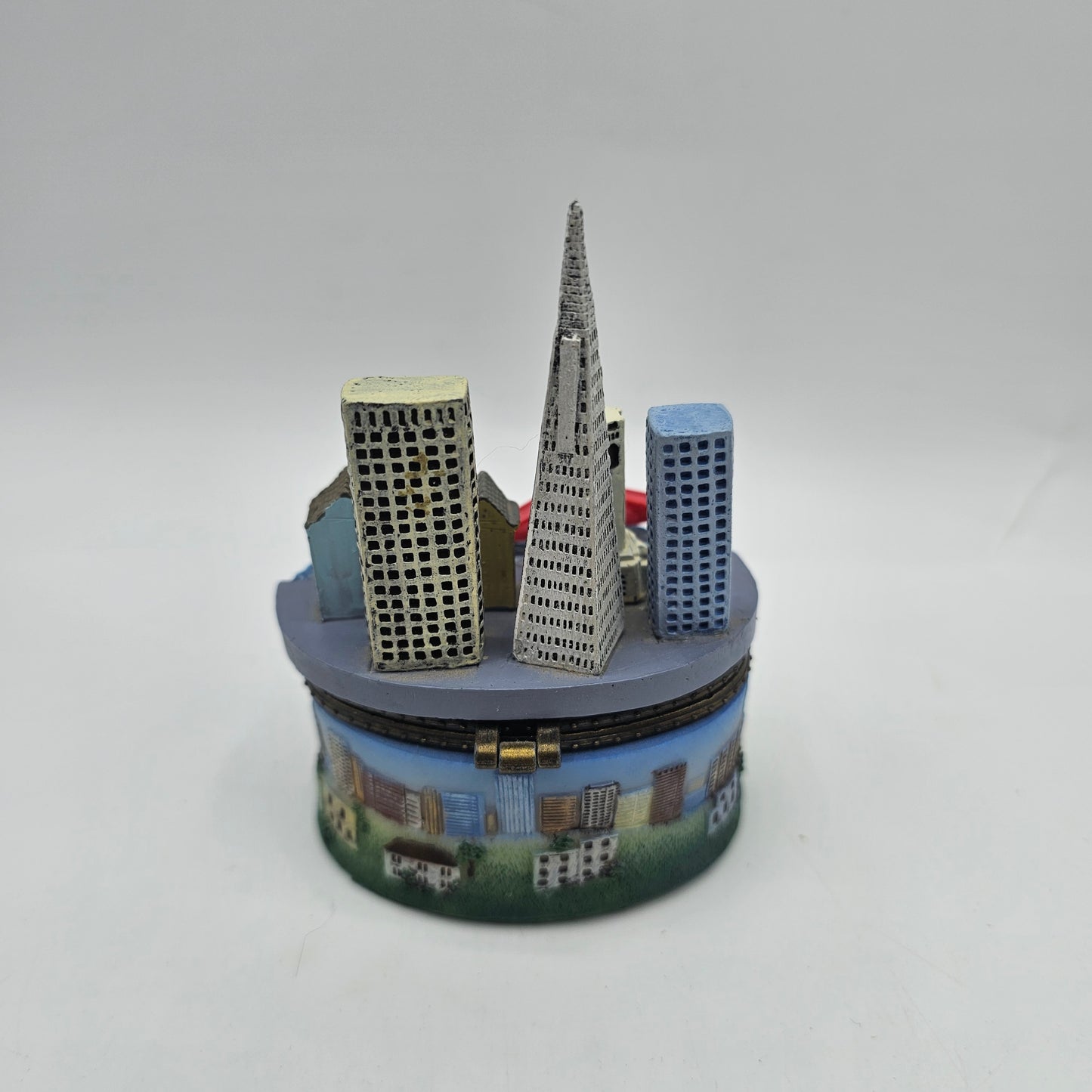 San Francisco Themed Resin Trinket Box with Flag Charm