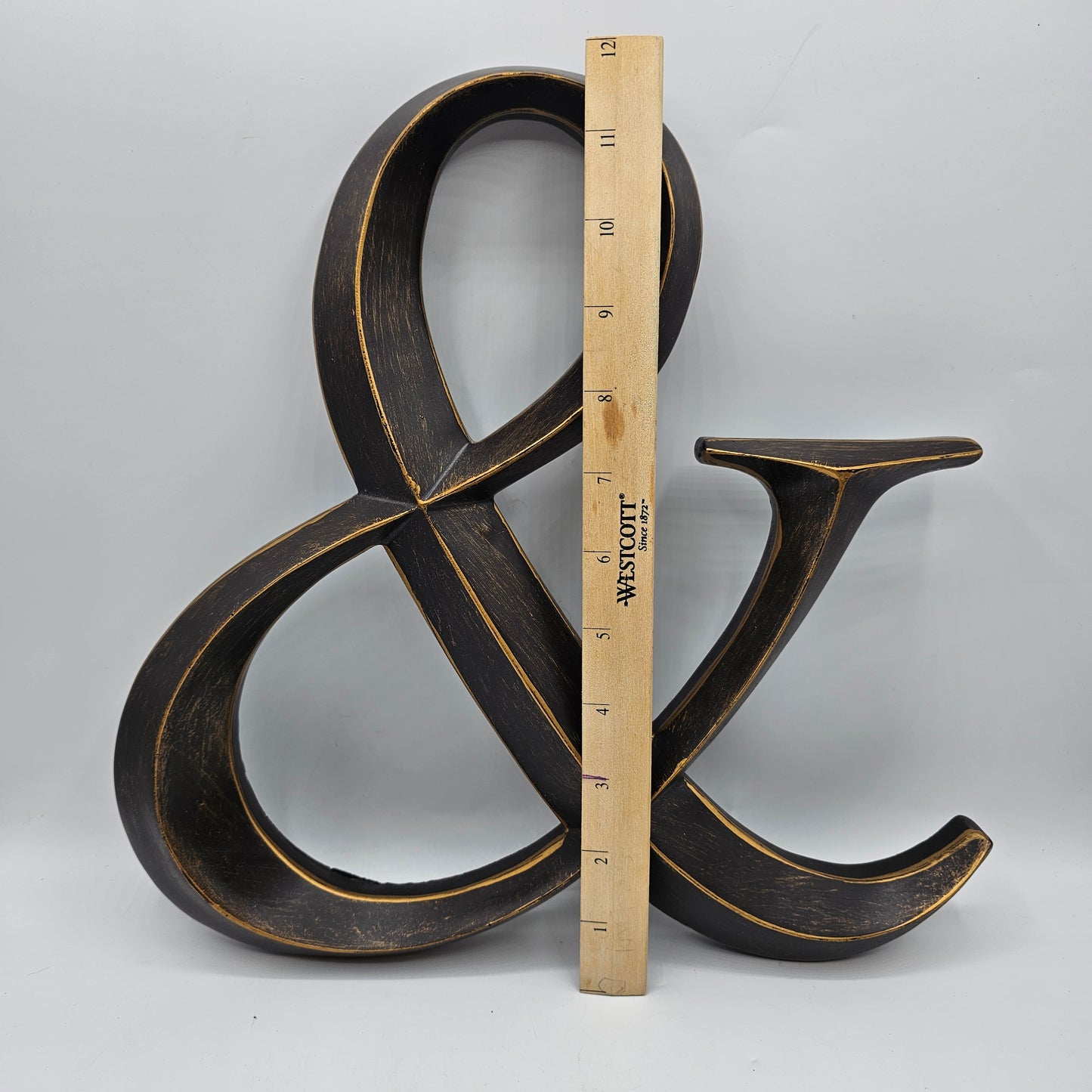 12" Bronze Finish Painted Resin & Ampersand Wall Hanging Decor