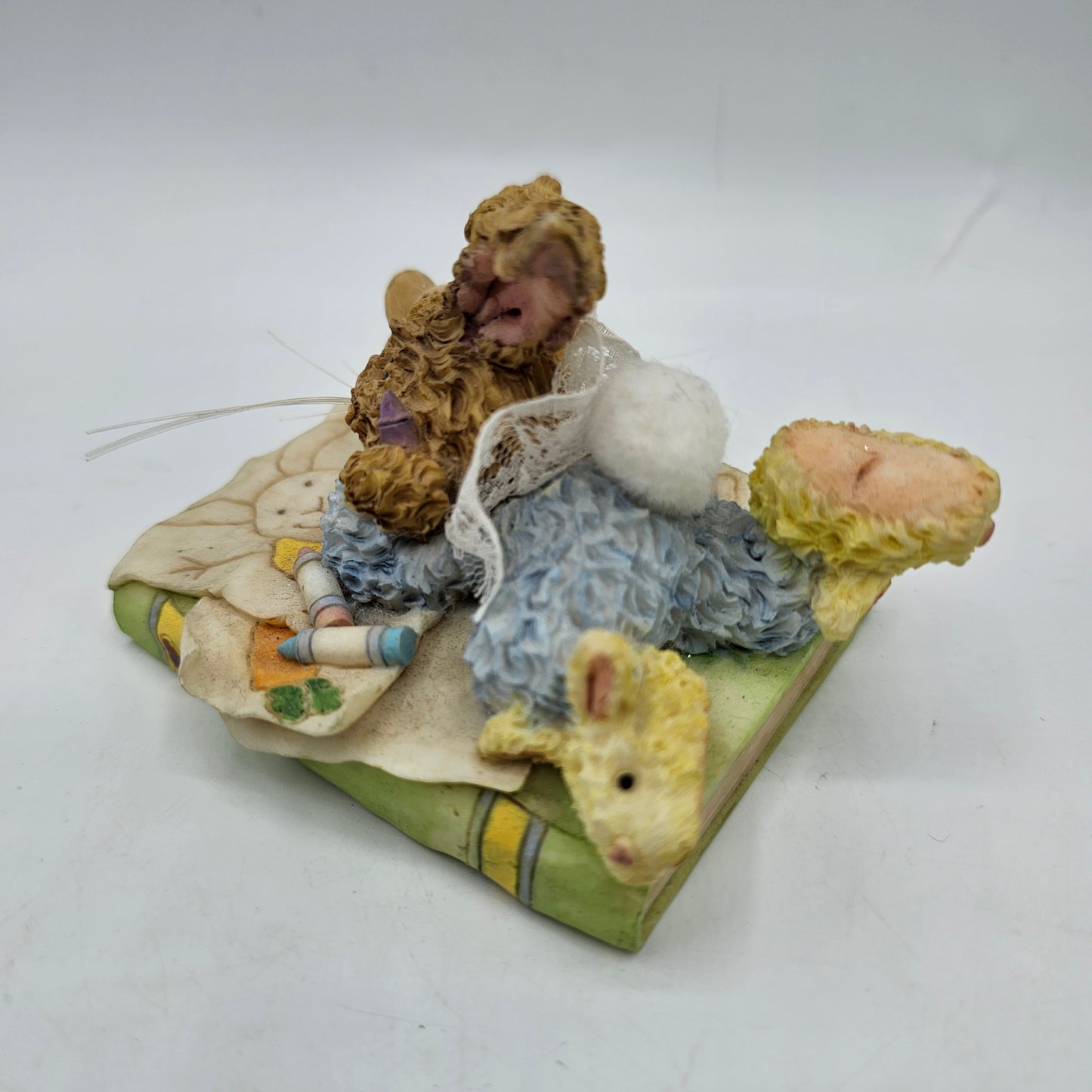 Baby Boy Bunny Rabbit Coloring with Toy Mouse Figurine