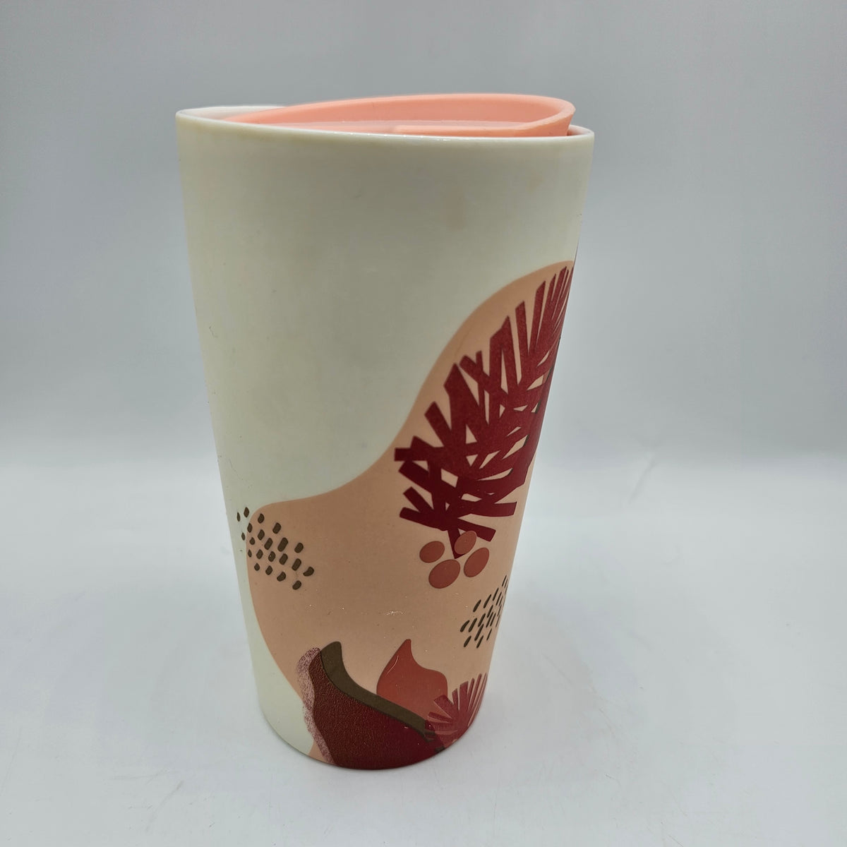 Starbucks Peach Pinecone Ceramic Travel Tumbler Mug with Lid 12oz - 2019
