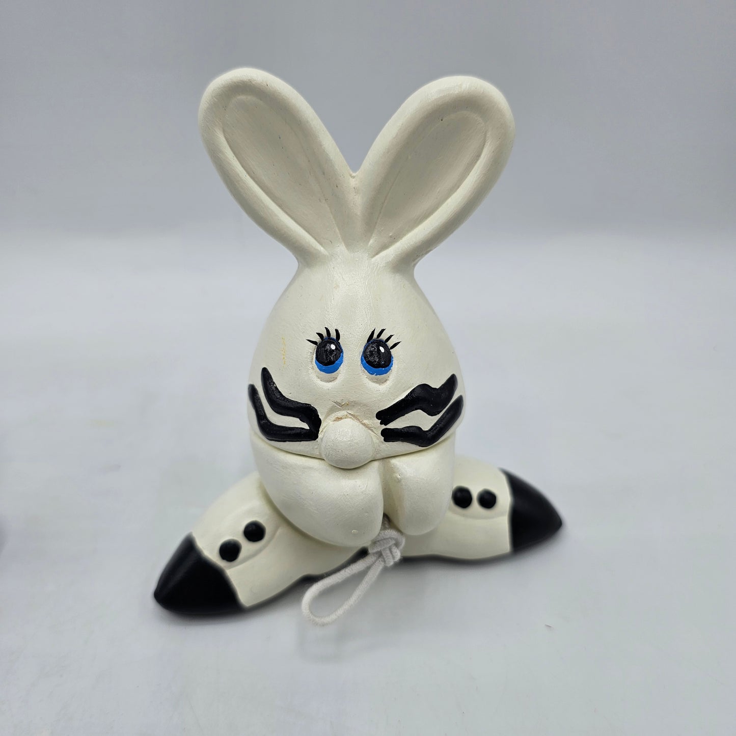 Easter Bunny Lidded Trinket Boxes and Egg Dipper