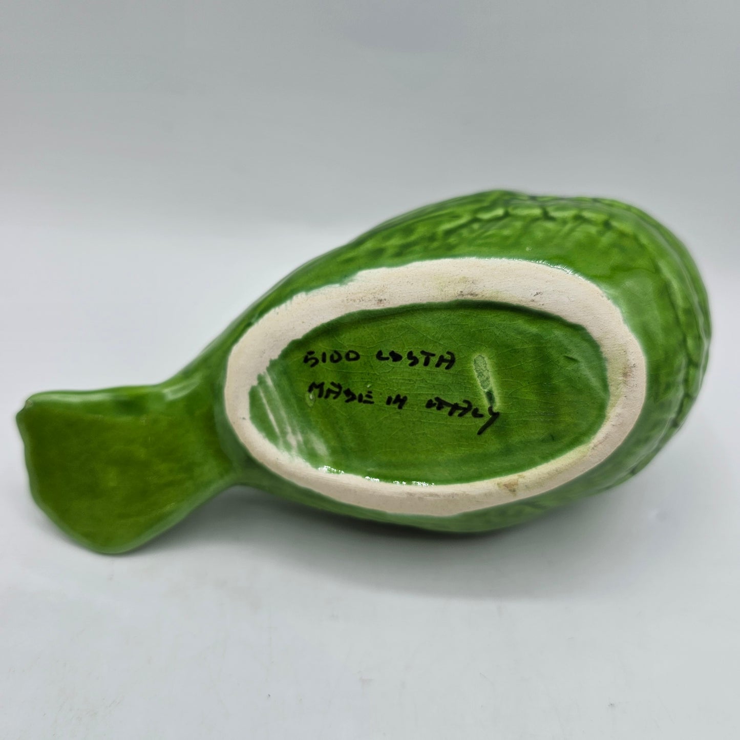 Vintage Yellow and Green Ceramic Flower Frog Birds - Made in Italy