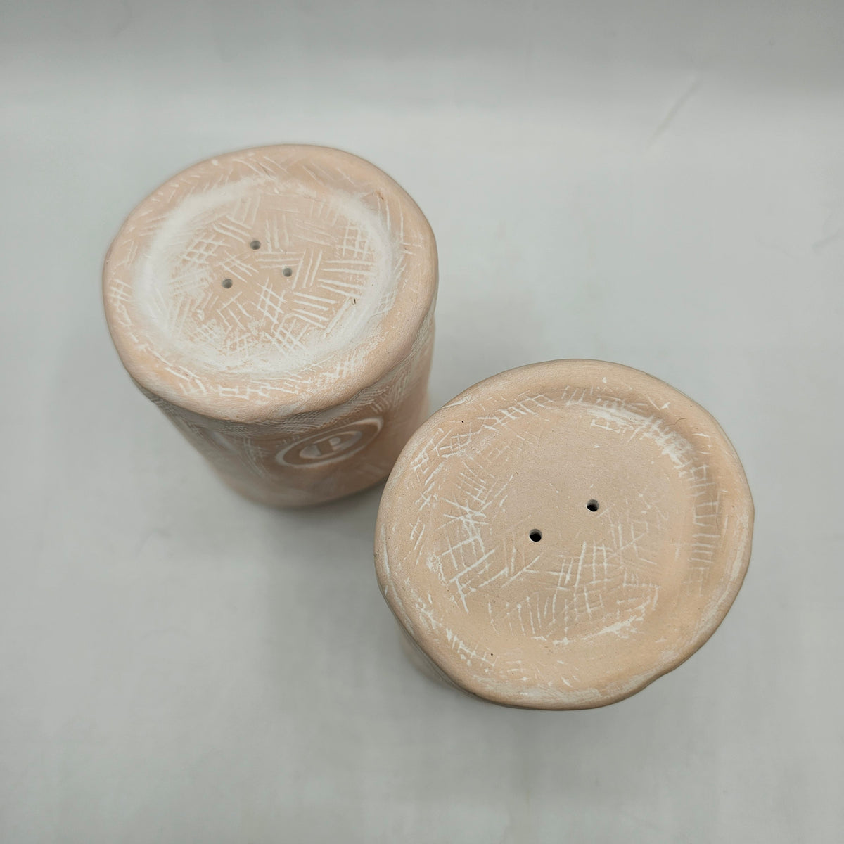 Truffle Pig Flour Sack Matte Ceramic Salt and Pepper Shakers by Treasure Craft