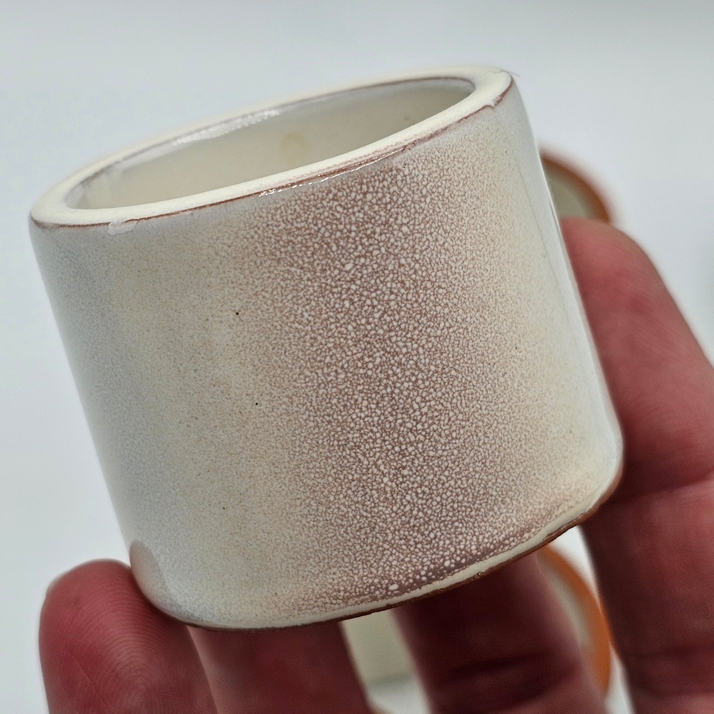 Glazed Redware Pottery Napkin Rings - Set of 5