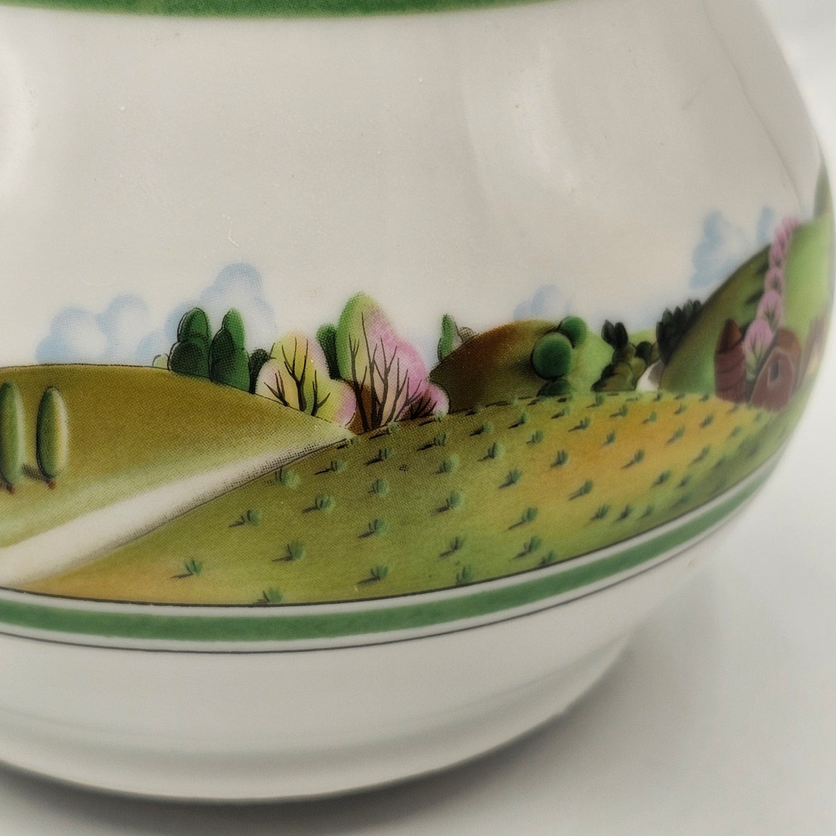 Estee Lauder 1980 Porcelain Creamer Pitcher Jug with Italian Countryside Design