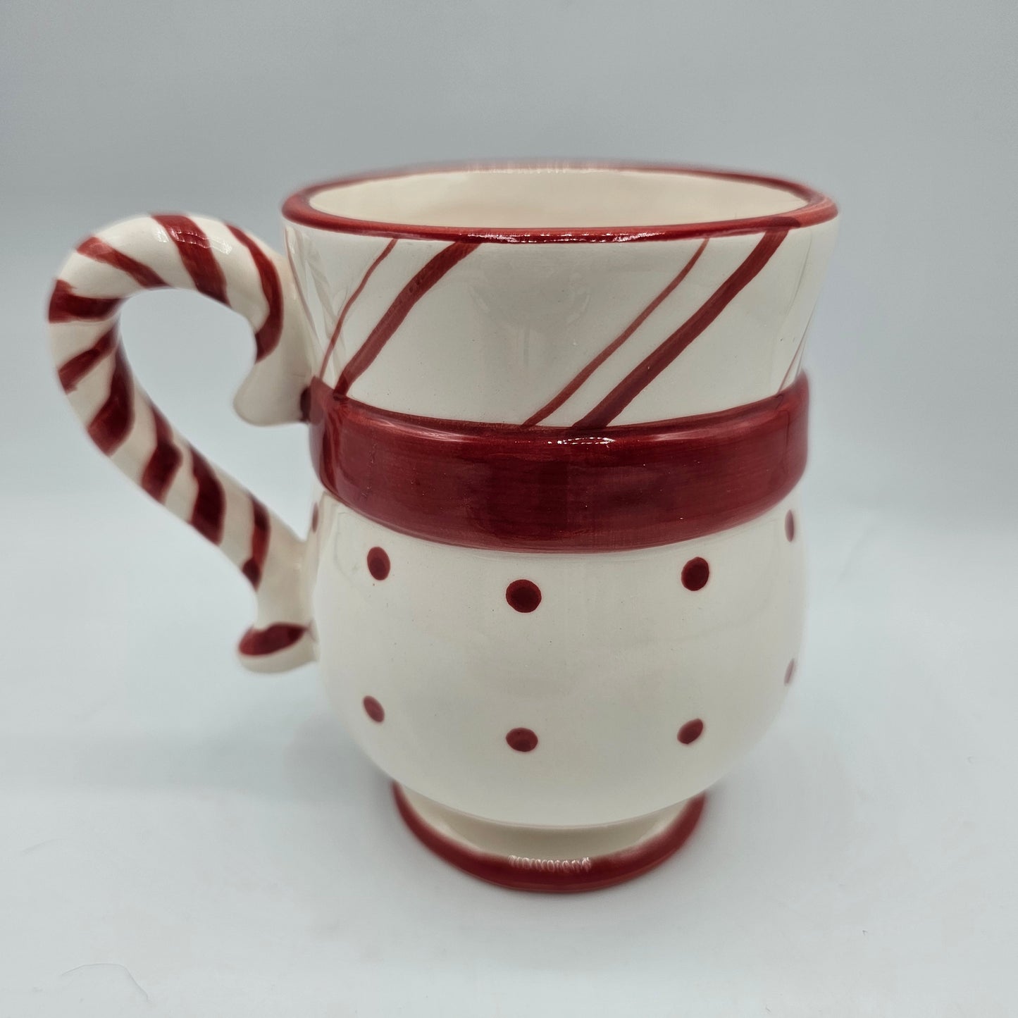 Polka Dot and Bow Candy Striped Mug and Plate Set