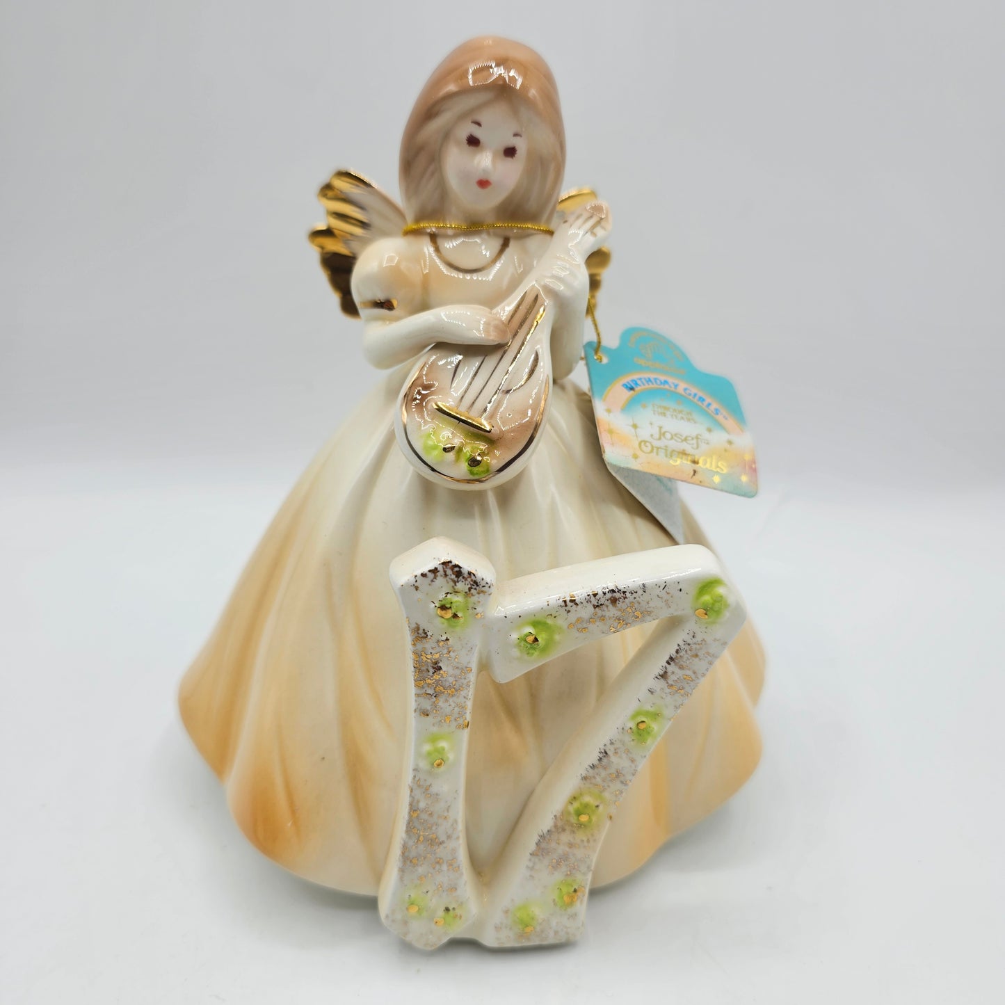 Vintage Josefs Originals 17th Birthday Girl Angel Figurine in Original Box (small damage)