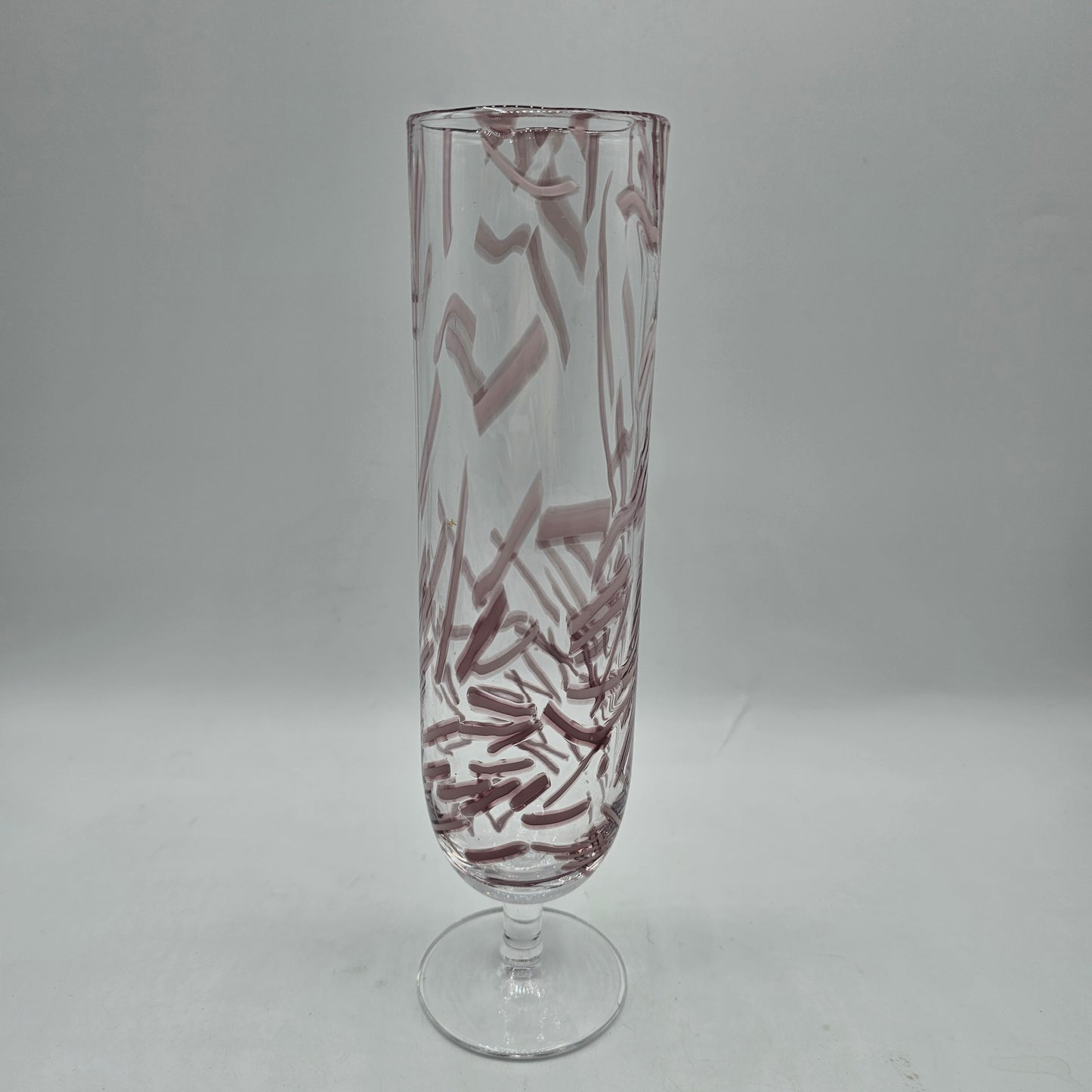 Anthropologie Koki Champagne Flute Pink Confetti Fused Glass