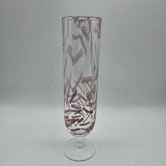 Anthropologie Koki Champagne Flute Pink Confetti Fused Glass