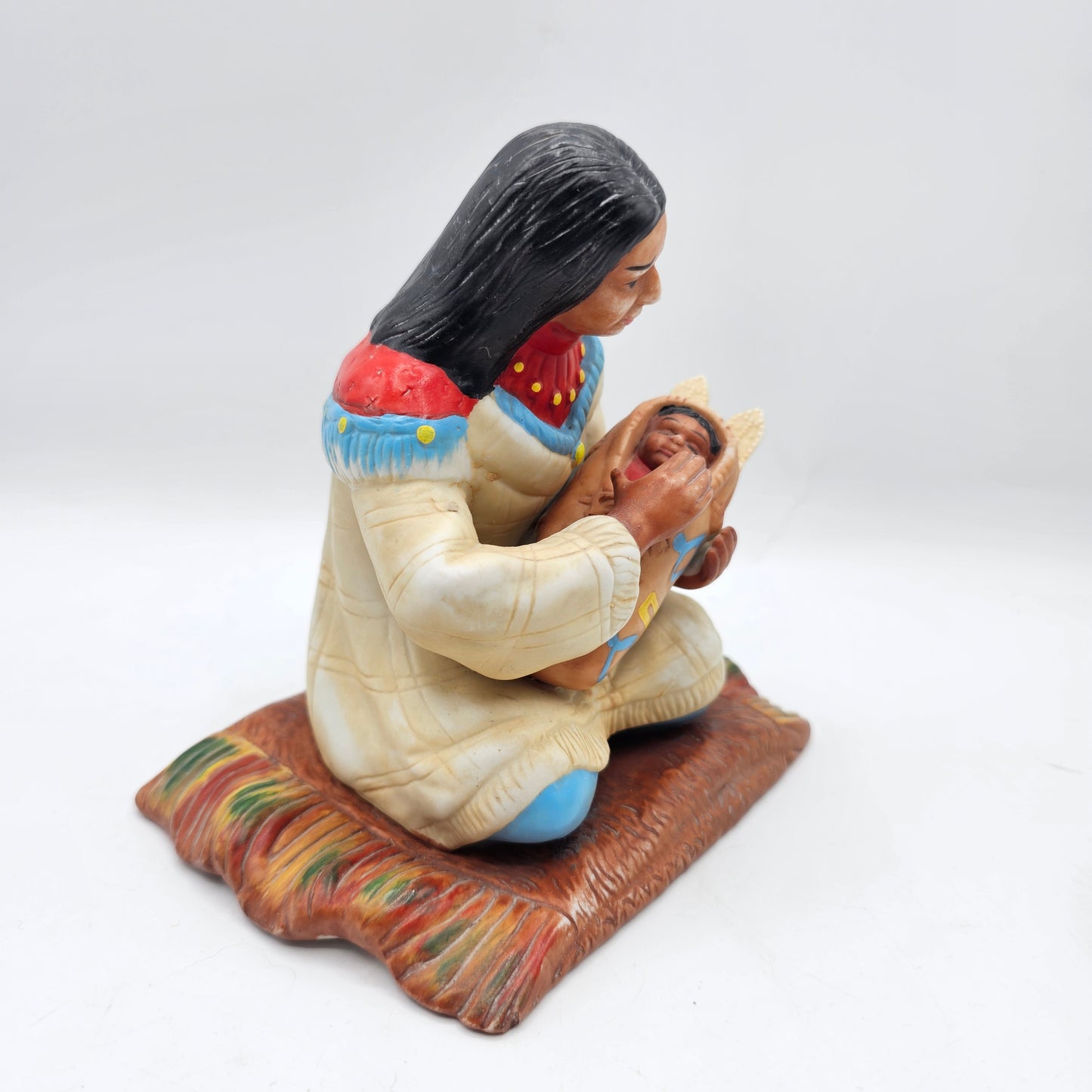 American Heritage Native American Indian Mother and Child Porcelain Figurine - Numbered Limited Edition