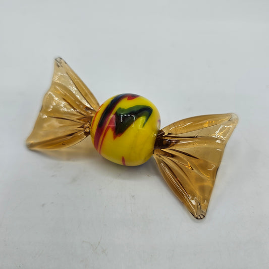 Art Glass Swirled Yellow Candy