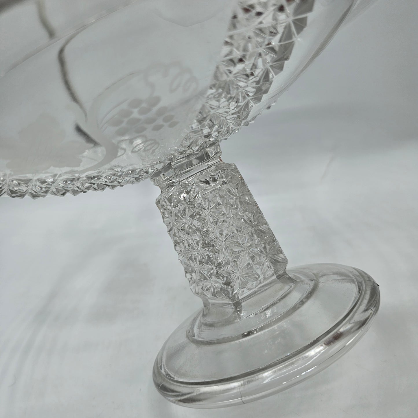 EAPG Vintage Pressed Glass Bridal basket with Handle