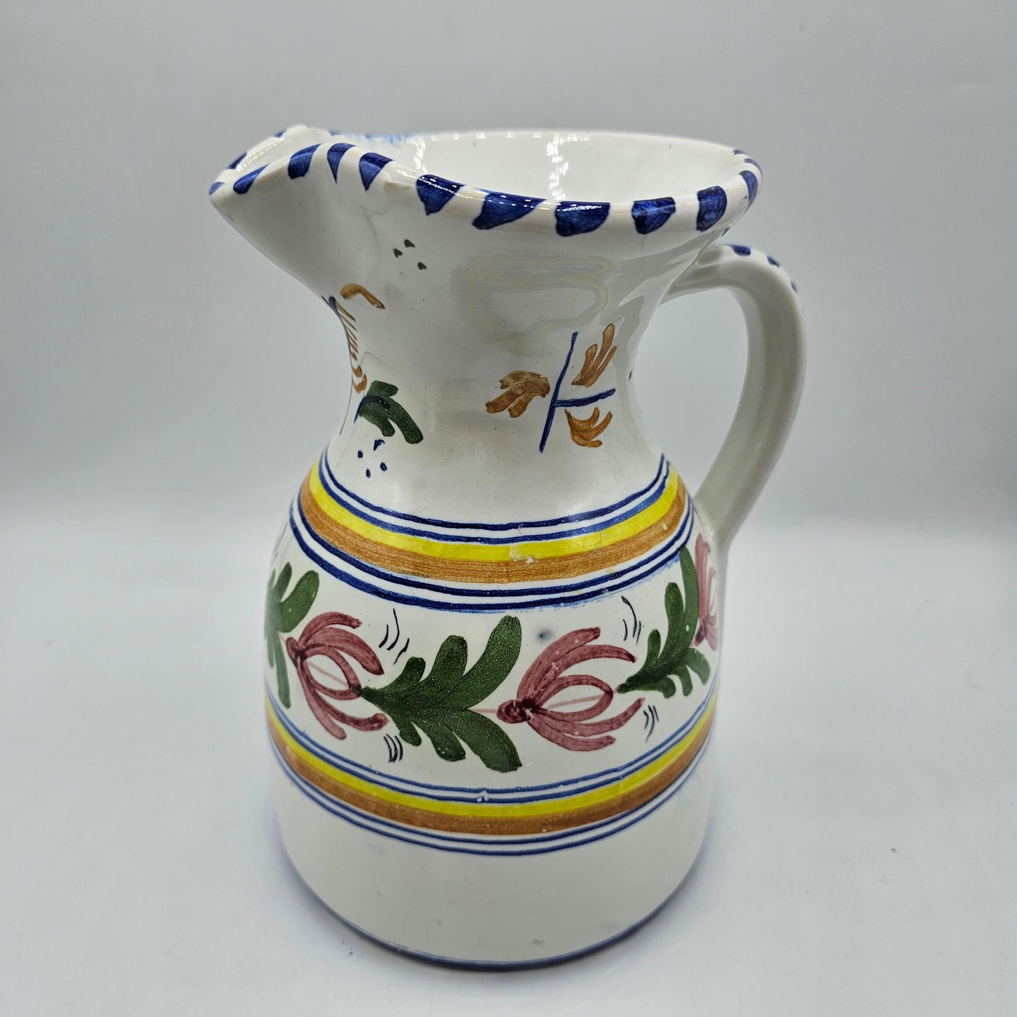 Hand Painted Talavera Mexican Pottery Pitcher