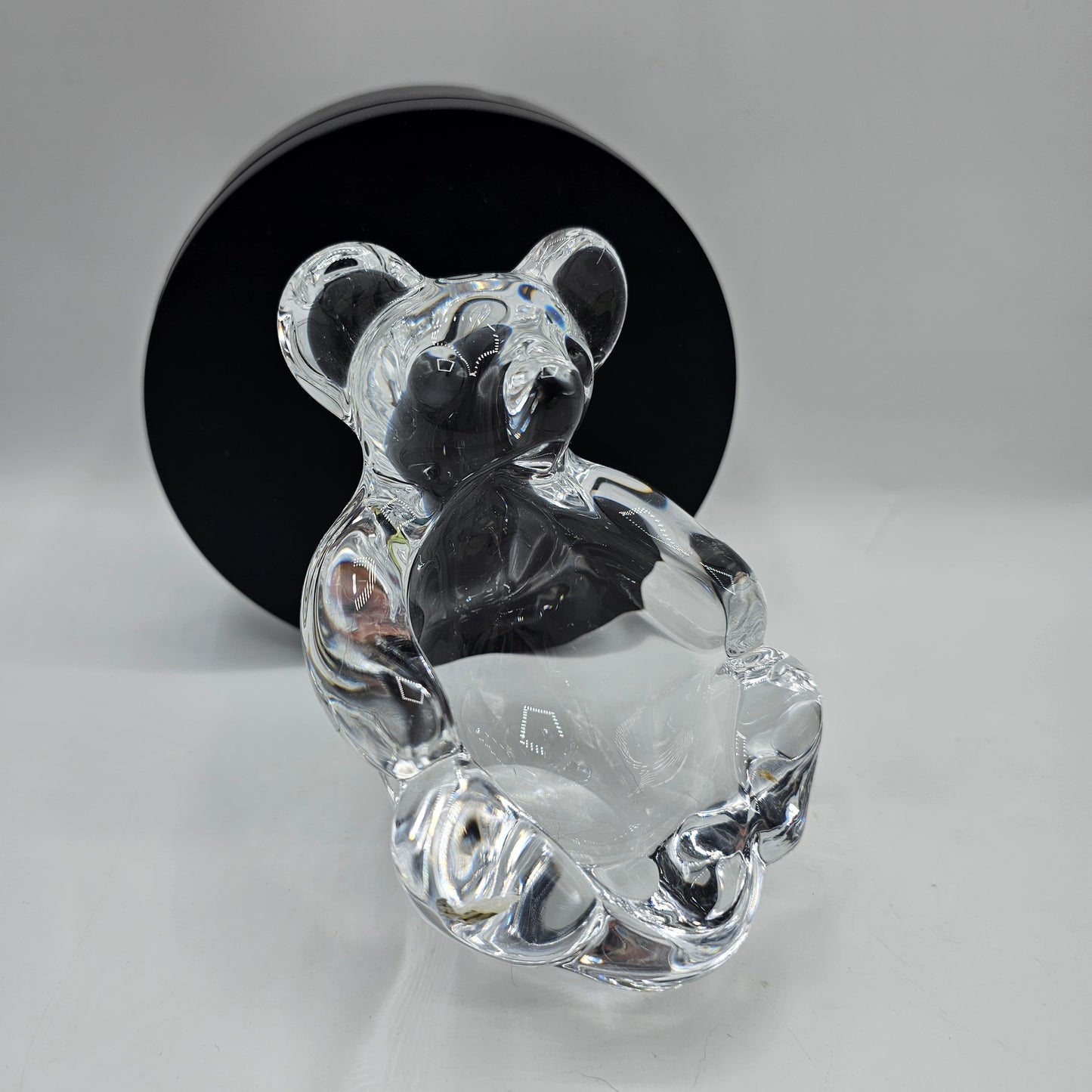 Vannes of France Crystal Bear Pipe Holder / Candle Holder / Candy Dish