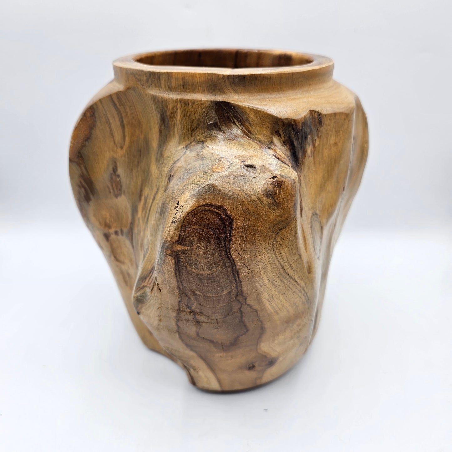 Vintage Turned Wood Vase
