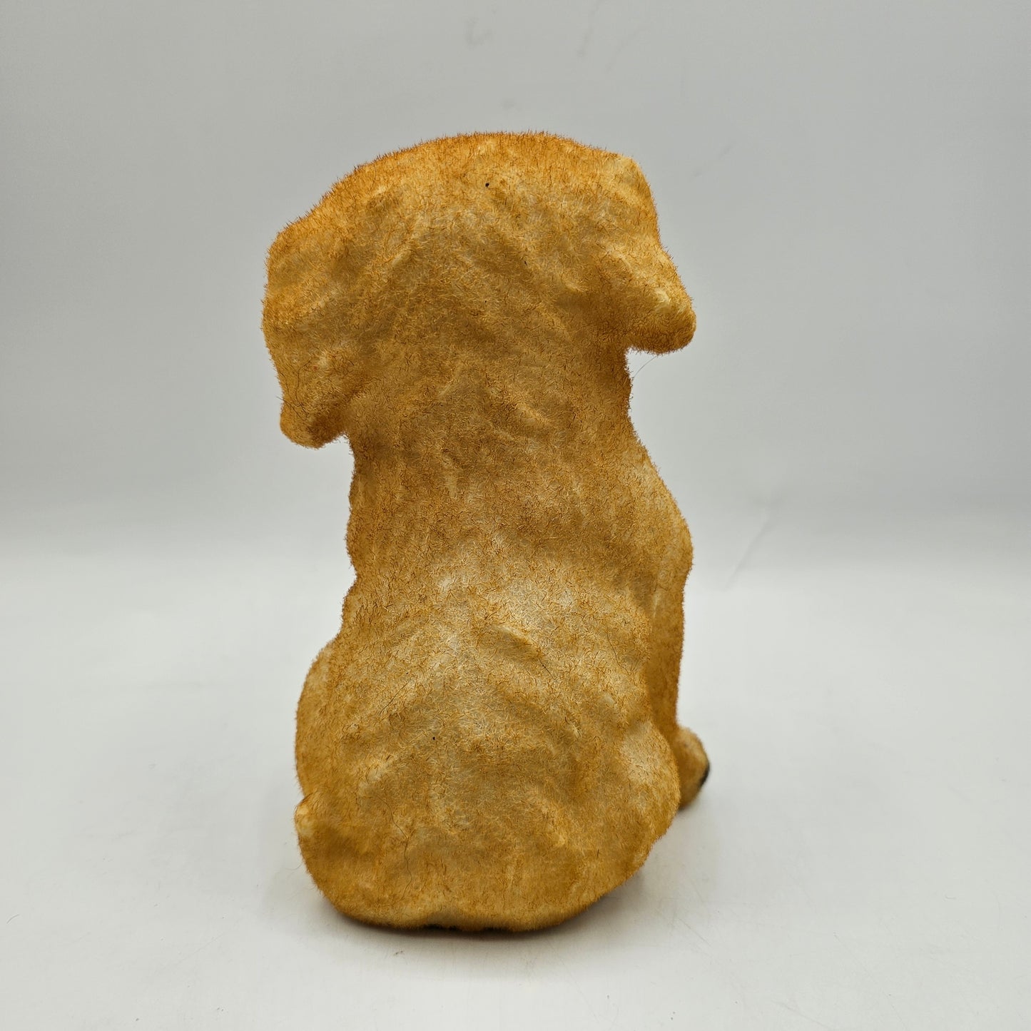 Flocked Golden Retriever / Yellow Labrador Puppy Dog Figurine
