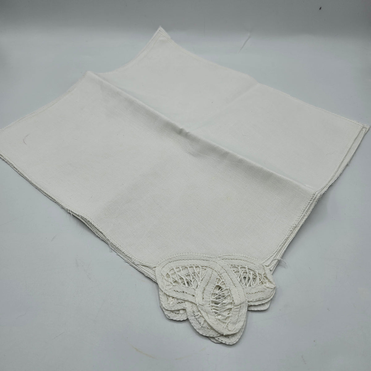 Embroidered Lace Corner Cotton Handkerchief / Hanky - Set of 4