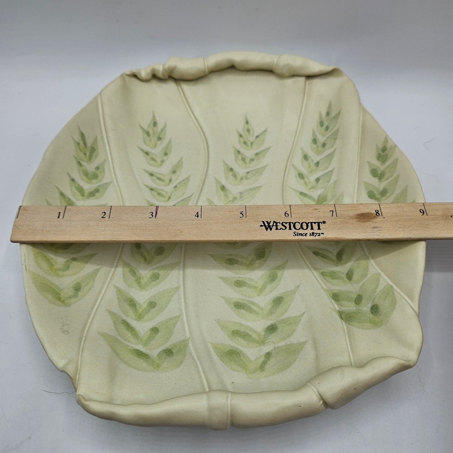 Hillborn Pottery of Canada Serving Platter with Rolled Edges and Fern Design
