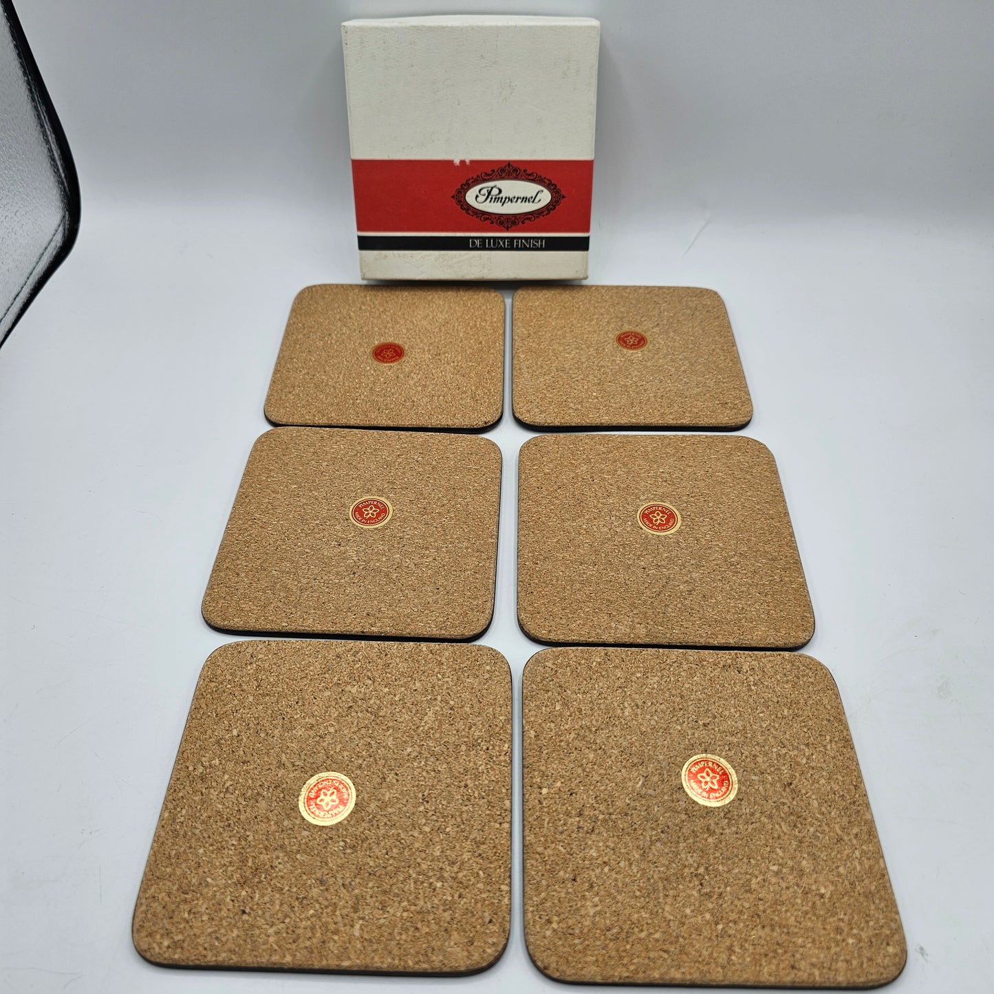 Pimpernel Christmas Bell Cork Backed Coasters - Set of 6 - Made in England