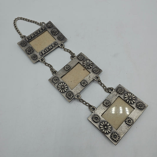 Forever Friends Metal Triple Hanging Picture Frame with Daisy Flowers