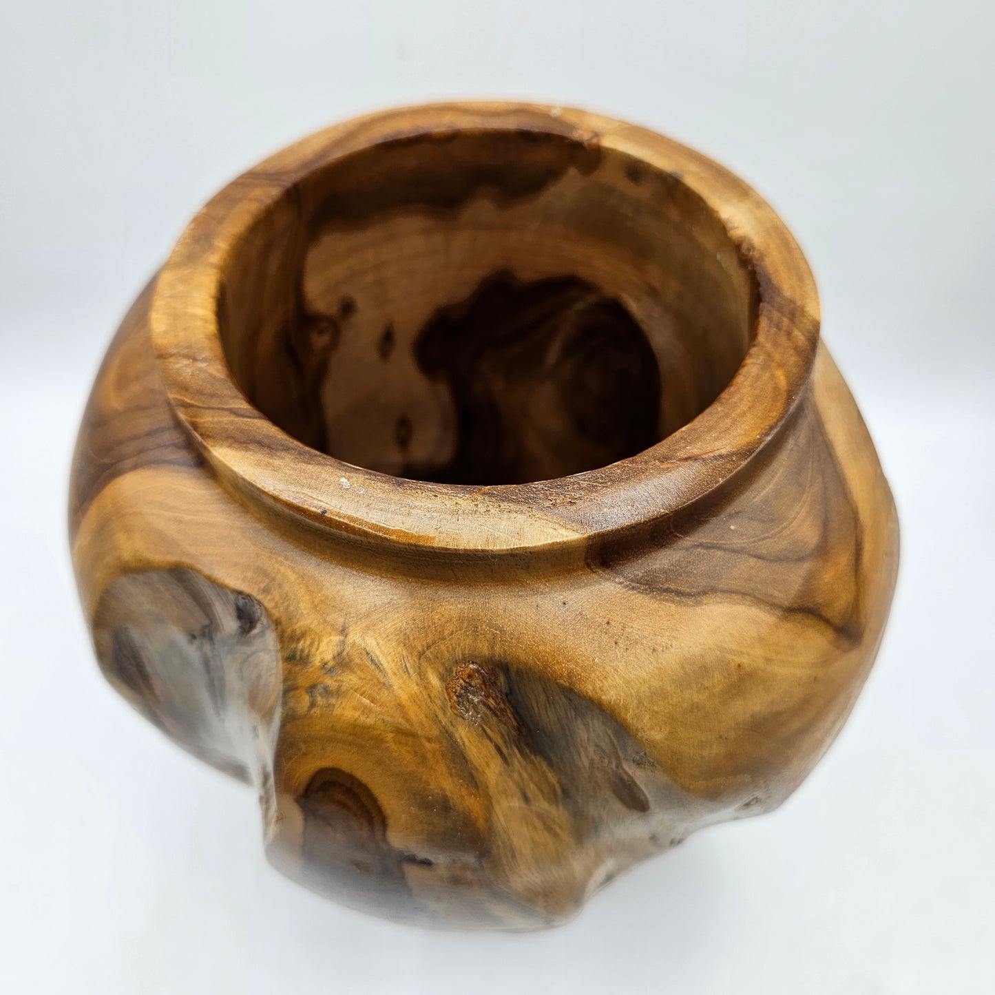 Vintage Turned Wood Vase