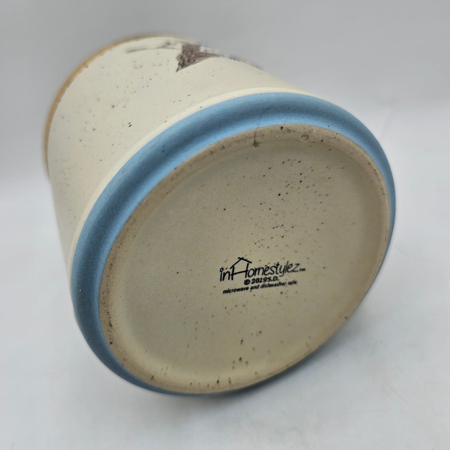 Spring Bird Ceramic Canister with Bamboo Lid by Spectrum Designz